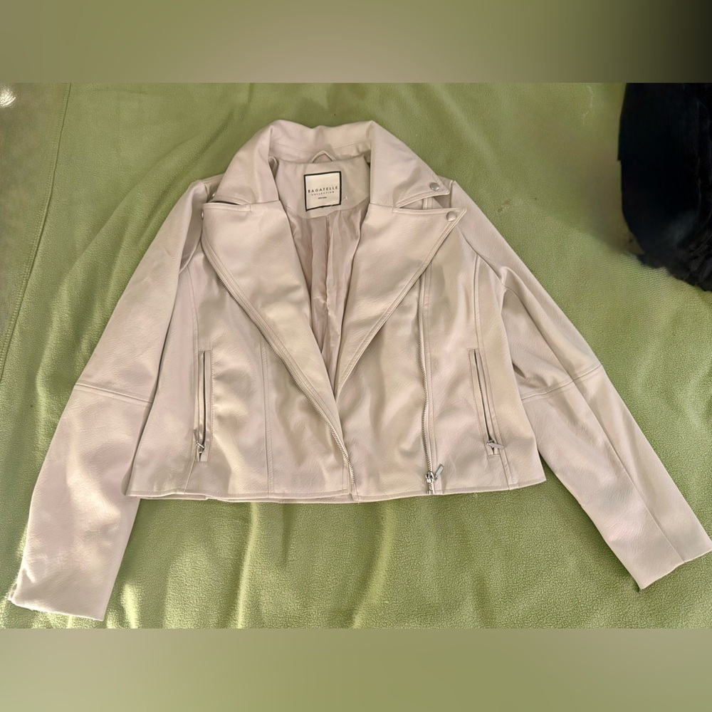 Bagatelle Light Gray Leather Jacket